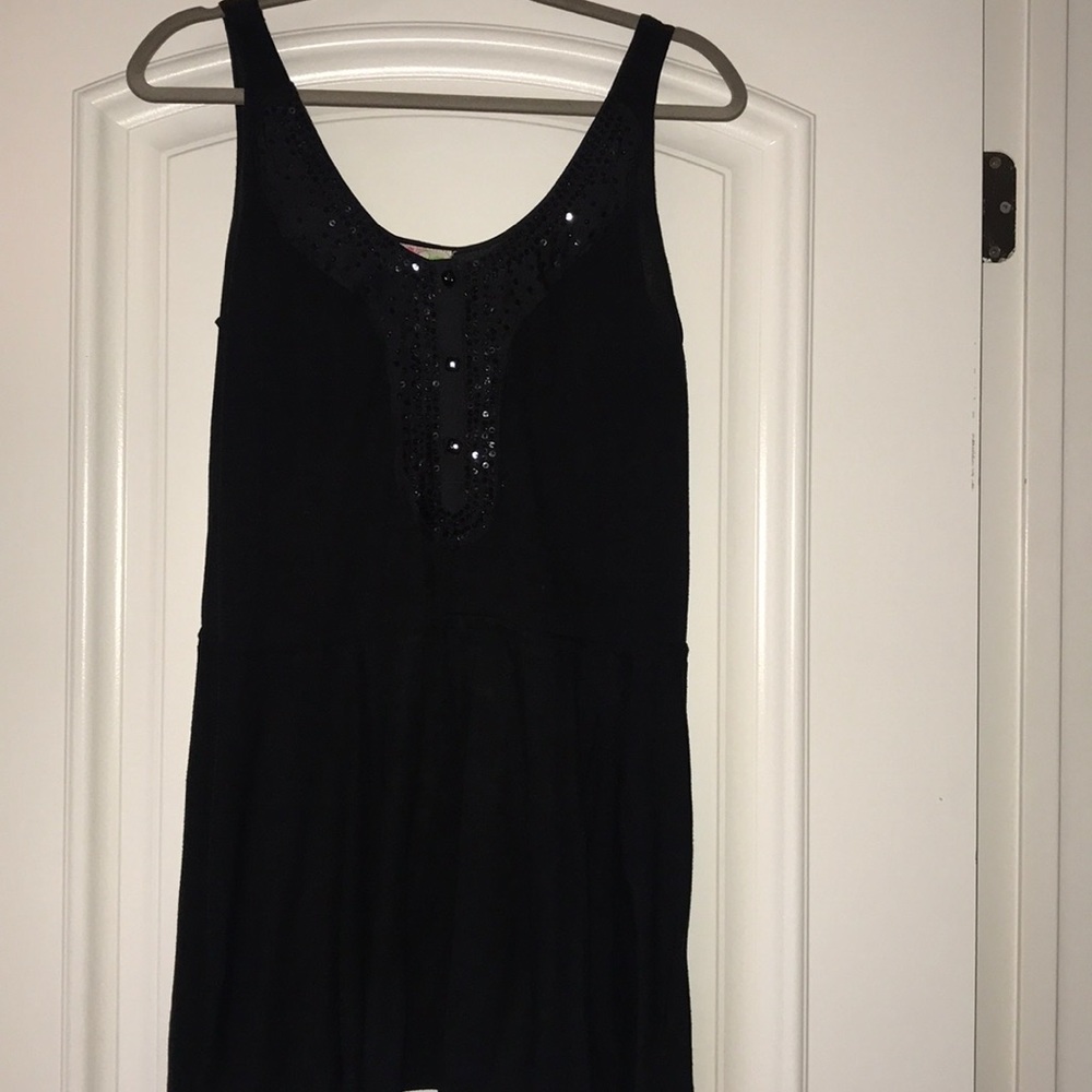 Free people, black long blouse